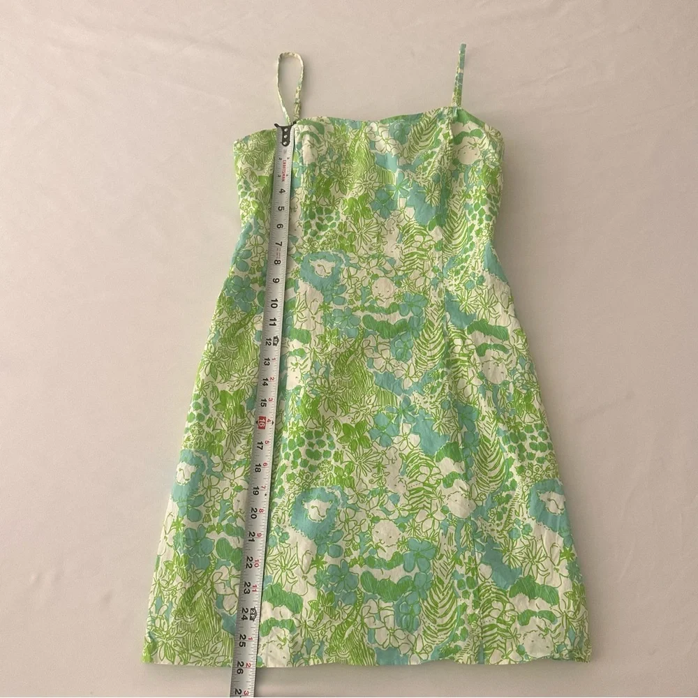 Lilly Pulitzer Green, Blue and White Jungle Women’s Sundress Dress Size 0 - Picture 5 of 12